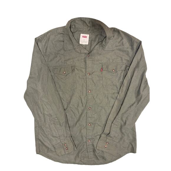 Levi's Other - Levi's Men's Green Button-Up Shirt army green size XL Vintage